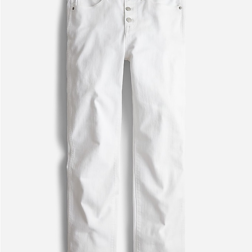 NWT J.Crew WHITE 10” Vintage Straight Sz 34 button front 5 pocket NEW - Picture 3 of 3